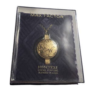 Vtg 1960s  Max Factor Hypnotique Lotus Perfume Solid  Necklace In Box